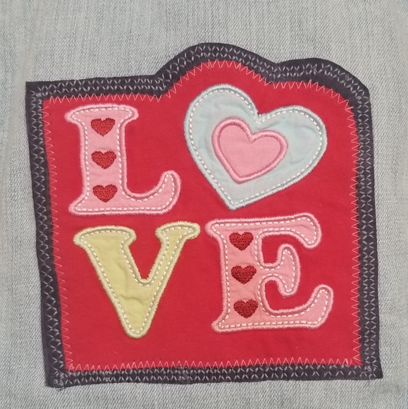 Love, heart light blue denim jacket - Picture 4 of 8